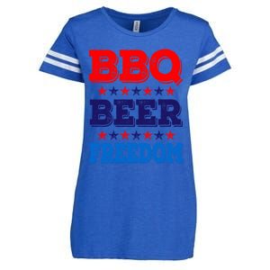 Bbq Beer Freedom America Usa Party 4th Of July Summer Gift Cute Gift Enza Ladies Jersey Football T-Shirt