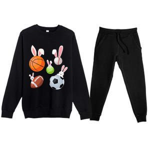 Basketball Baseball Football Soccer Sports Easter Premium Crewneck Sweatsuit Set