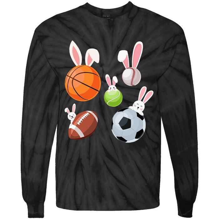 Basketball Baseball Football Soccer Sports Easter Tie-Dye Long Sleeve Shirt