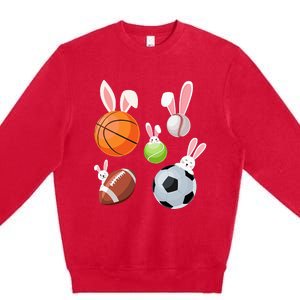 Basketball Baseball Football Soccer Sports Easter Premium Crewneck Sweatshirt