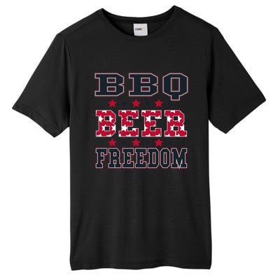 Bbq Beer Freedom Patriotic July Fourth Political Redneck Cute Gift Tall Fusion ChromaSoft Performance T-Shirt