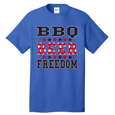 Bbq Beer Freedom Patriotic July Fourth Political Redneck Cute Gift Tall T-Shirt