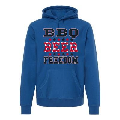 Bbq Beer Freedom Patriotic July Fourth Political Redneck Cute Gift Premium Hoodie