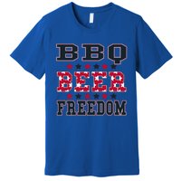 Bbq Beer Freedom Patriotic July Fourth Political Redneck Cute Gift Premium T-Shirt