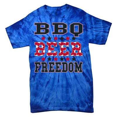 Bbq Beer Freedom Patriotic July Fourth Political Redneck Cute Gift Tie-Dye T-Shirt