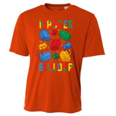 Brick Builder Funny Blocks Master Builder Gift Cooling Performance Crew T-Shirt