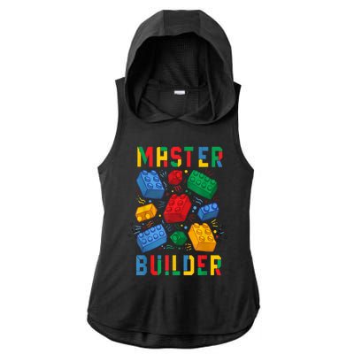 Brick Builder Funny Blocks Master Builder Gift Ladies PosiCharge Tri-Blend Wicking Draft Hoodie Tank