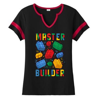 Brick Builder Funny Blocks Master Builder Gift Ladies Halftime Notch Neck Tee