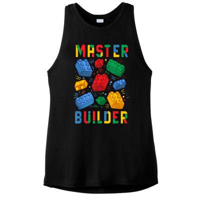 Brick Builder Funny Blocks Master Builder Gift Ladies PosiCharge Tri-Blend Wicking Tank