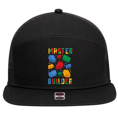 Brick Builder Funny Blocks Master Builder Gift 7 Panel Mesh Trucker Snapback Hat