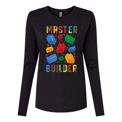 Brick Builder Funny Blocks Master Builder Gift Womens Cotton Relaxed Long Sleeve T-Shirt