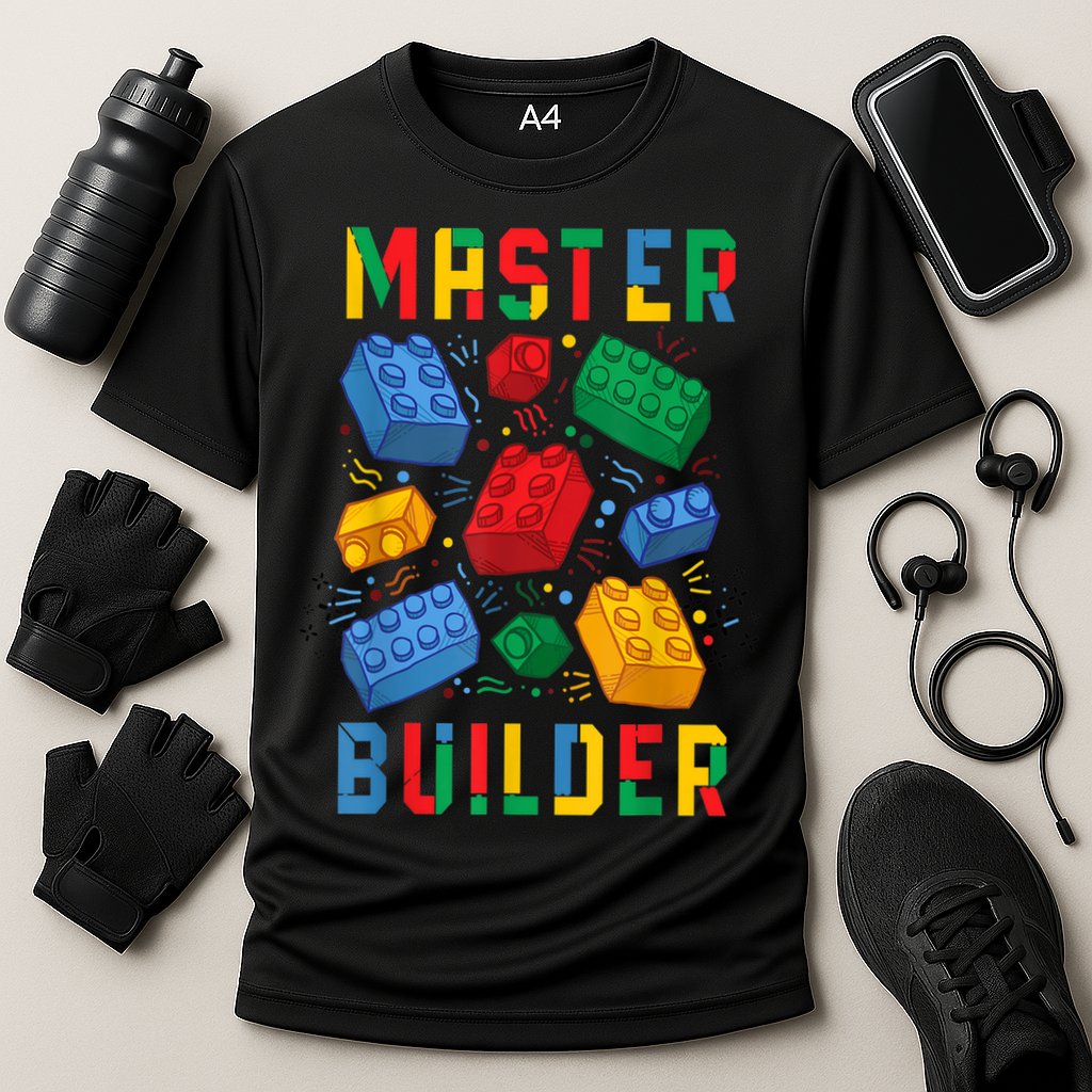 Brick Builder Funny Blocks Master Builder Gift Performance Shirt