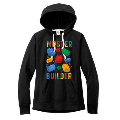 Brick Builder Funny Blocks Master Builder Gift Women's Fleece Hoodie