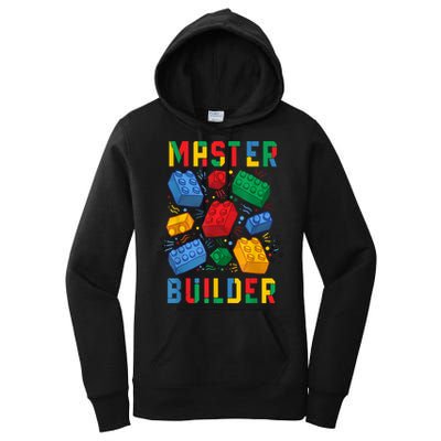Brick Builder Funny Blocks Master Builder Gift Women's Pullover Hoodie