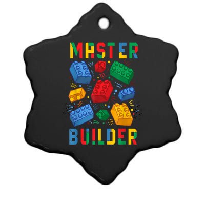 Brick Builder Funny Blocks Master Builder Gift Ceramic Star Ornament