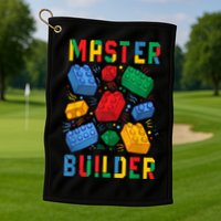 Brick Builder Funny Blocks Master Builder Gift Golf Towel