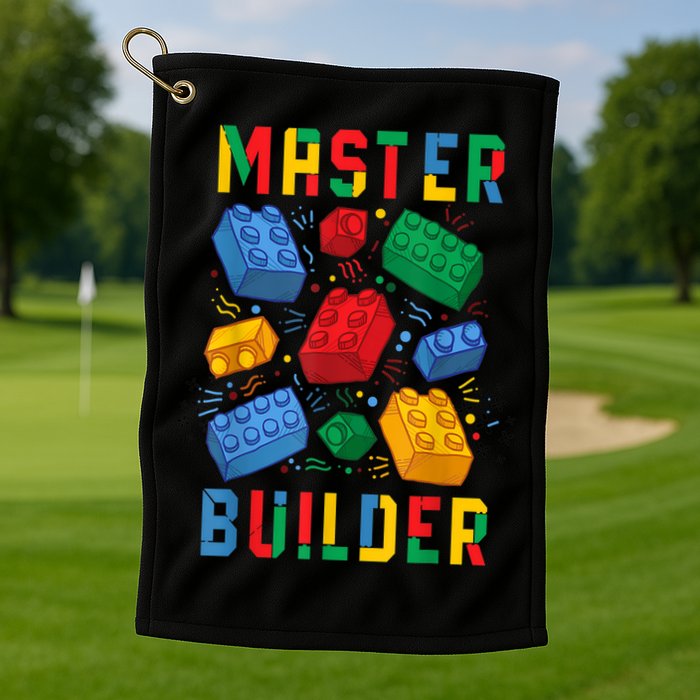 Brick Builder Funny Blocks Master Builder Gift Golf Towel