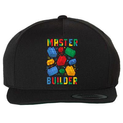 Brick Builder Funny Blocks Master Builder Gift Wool Snapback Cap