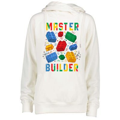 Brick Builder Funny Blocks Master Builder Gift Womens Funnel Neck Pullover Hood