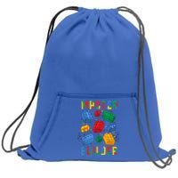 Brick Builder Funny Blocks Master Builder Gift Sweatshirt Cinch Pack Bag