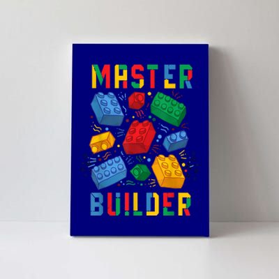 Brick Builder Funny Blocks Master Builder Gift Canvas