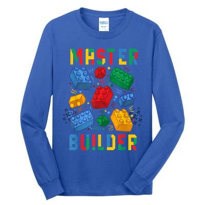 Brick Builder Funny Blocks Master Builder Gift Tall Long Sleeve T-Shirt