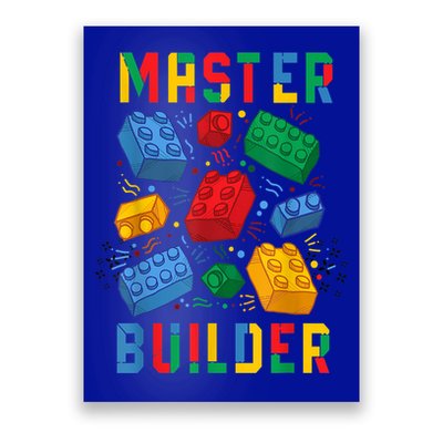 Brick Builder Funny Blocks Master Builder Gift Poster