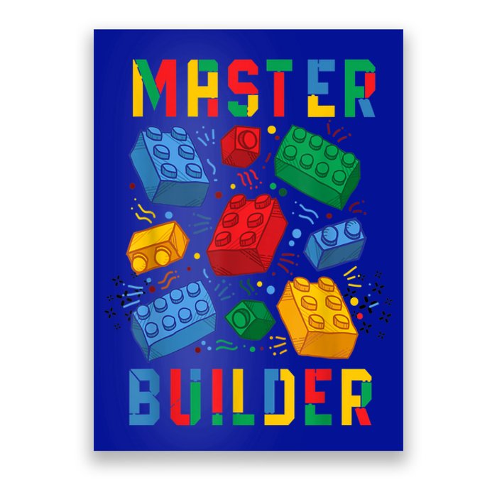 Brick Builder Funny Blocks Master Builder Gift Poster