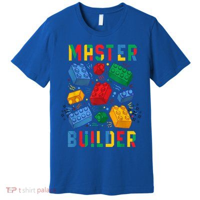 Brick Builder Funny Blocks Master Builder Gift Premium T-Shirt