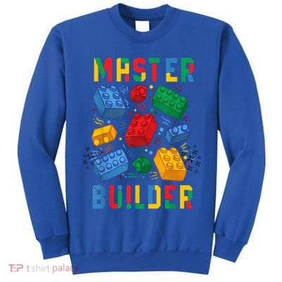 Brick Builder Funny Blocks Master Builder Gift Tall Sweatshirt