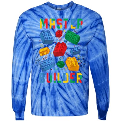 Brick Builder Funny Blocks Master Builder Gift Tie-Dye Long Sleeve Shirt