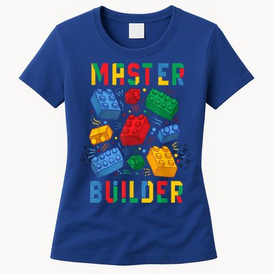 Brick Builder Funny Blocks Master Builder Gift Womens T-Shirt