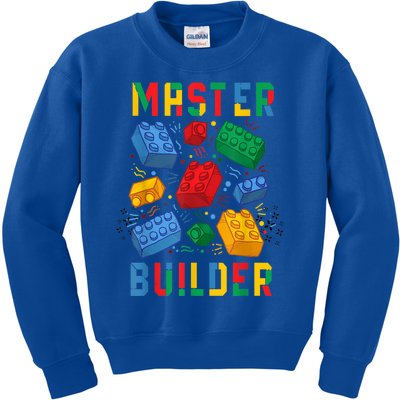 Brick Builder Funny Blocks Master Builder Gift Kids Sweatshirt