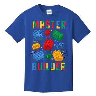 Brick Builder Funny Blocks Master Builder Gift Kids T-Shirt