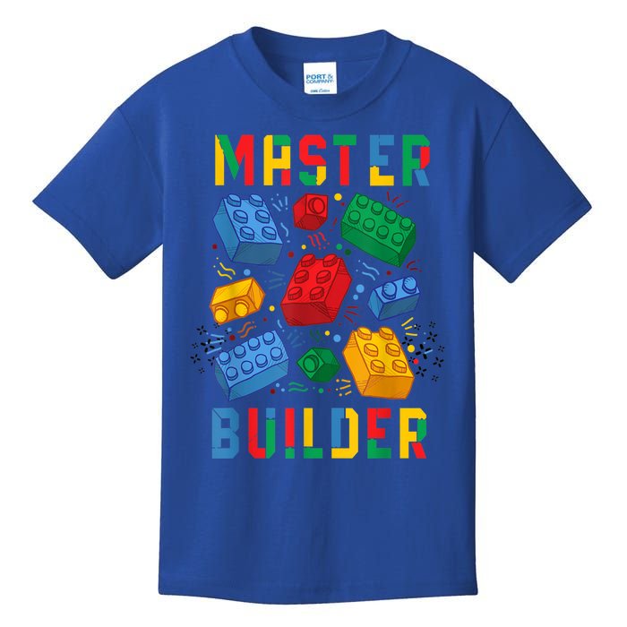 Brick Builder Funny Blocks Master Builder Gift Kids T-Shirt