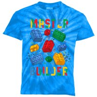 Brick Builder Funny Blocks Master Builder Gift Kids Tie-Dye T-Shirt