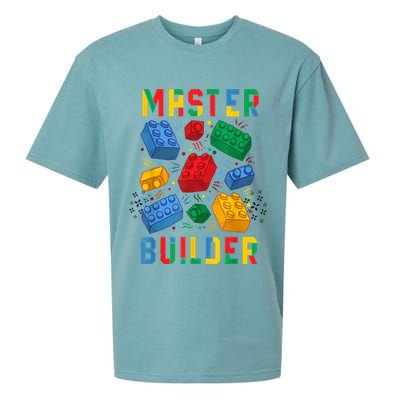 Brick Builder Funny Blocks Master Builder Gift Sueded Cloud Jersey T-Shirt