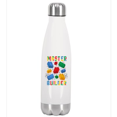 Brick Builder Funny Blocks Master Builder Gift Stainless Steel Insulated Water Bottle