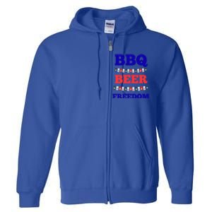 Bbq Beer Freedom Cool Gift Full Zip Hoodie