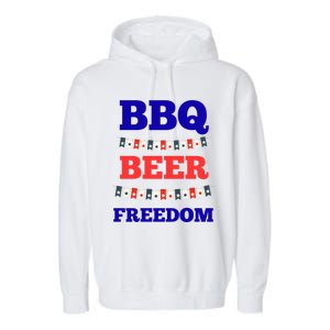 Bbq Beer Freedom Cool Gift Garment-Dyed Fleece Hoodie