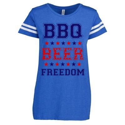 Bbq Beer Freedom Gift Enza Ladies Jersey Football T-Shirt