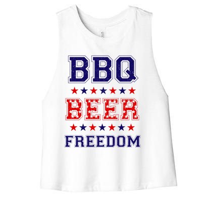 Bbq Beer Freedom Gift Women's Racerback Cropped Tank