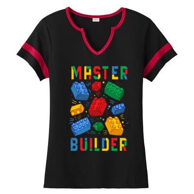 Brick Builder Funny Blocks Master Builder Ladies Halftime Notch Neck Tee