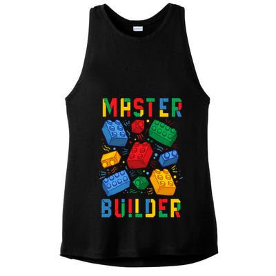 Brick Builder Funny Blocks Master Builder Ladies PosiCharge Tri-Blend Wicking Tank