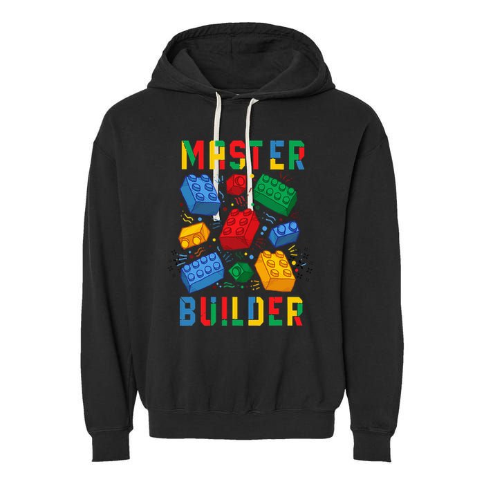 Brick Builder Funny Blocks Master Builder Garment-Dyed Fleece Hoodie