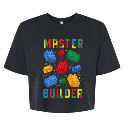 Brick Builder Funny Blocks Master Builder Bella+Canvas Jersey Crop Tee