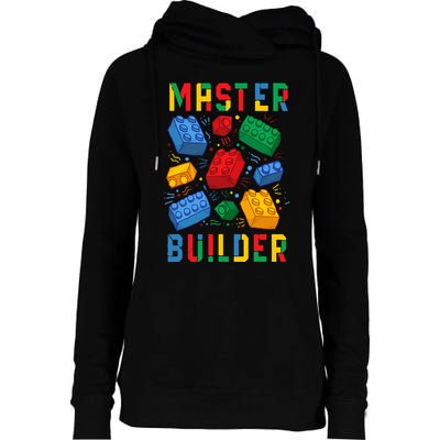 Brick Builder Funny Blocks Master Builder Womens Funnel Neck Pullover Hood