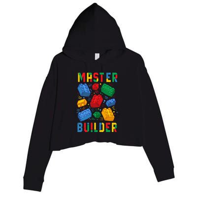 Brick Builder Funny Blocks Master Builder Crop Fleece Hoodie