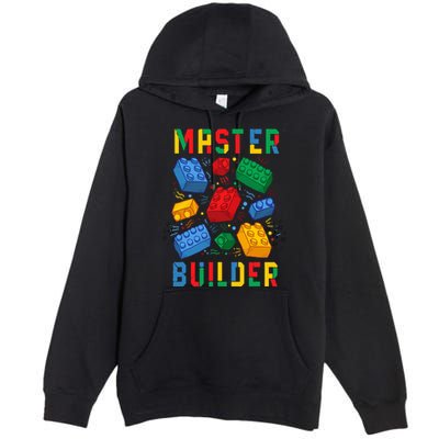 Brick Builder Funny Blocks Master Builder Premium Pullover Hoodie