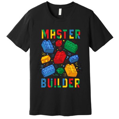 Brick Builder Funny Blocks Master Builder Premium T-Shirt